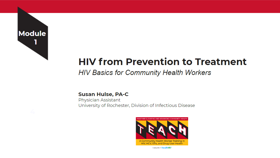 Module 1 HIV From Prevention to Treatment