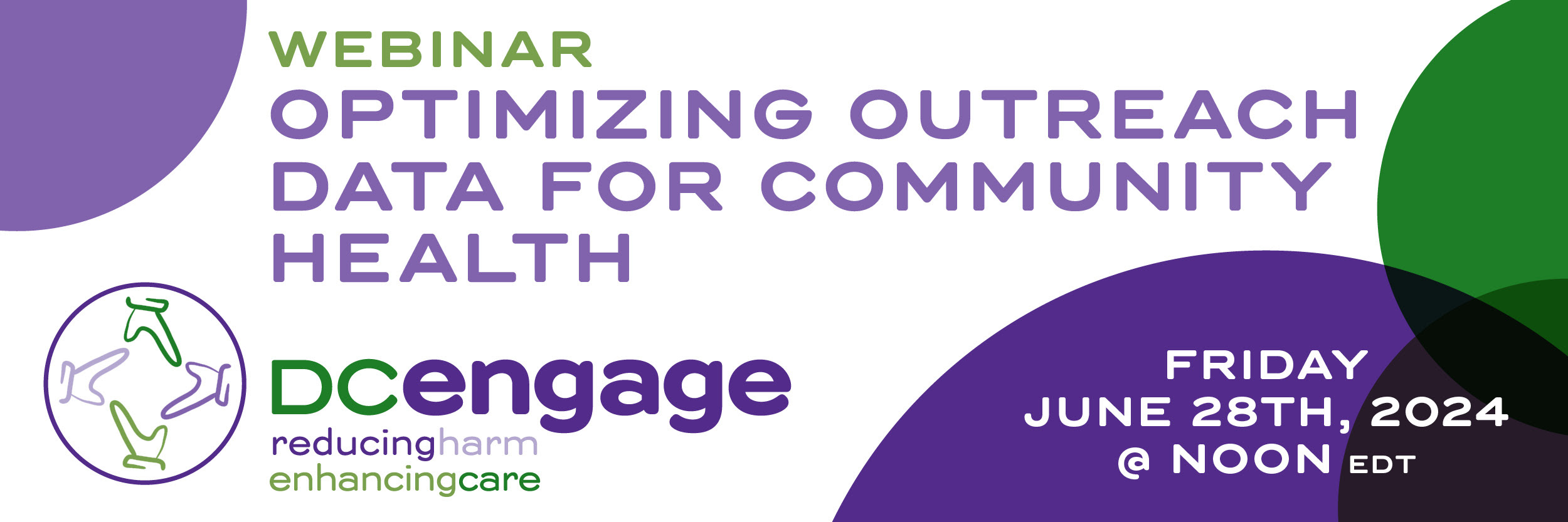 DC Engage Logo with text Optimizing Outreach Data for Community Health.